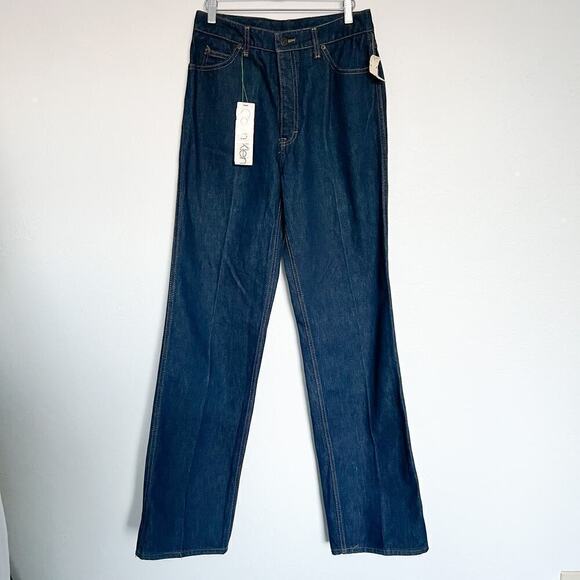 Calvin Klein Vintage 80's Deadstock Western Boot Leg Style Dark Denim Long - Picture 1 of 9